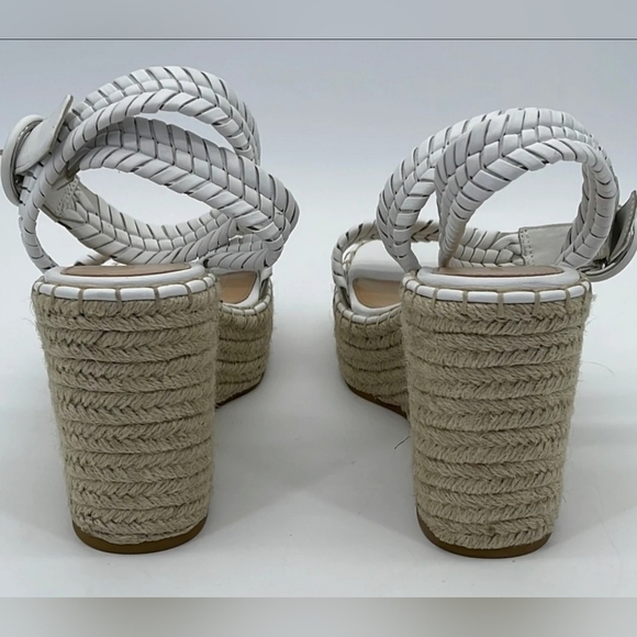Veronica Beard Rilla Woven Leather Wedge Espadrilles SZ 9 - Picture 4 of 5